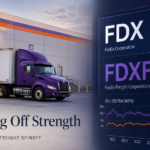 FedEx Freight spinoff valuation with FDXF stock ticker and freight truck illustration