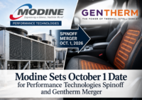 Modine Performance Technologies spinoff merging with Gentherm on October 1, 2026.