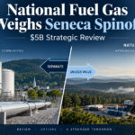 National Fuel Gas strategic review illustration showing the regulated utility and pipeline business separated from Seneca Resources natural gas production in a possible spinoff.