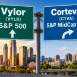 Vylor (VYLR) shown in the S&P 500 while Corteva (CTVA) moves to the S&P MidCap 400 after the spinoff.